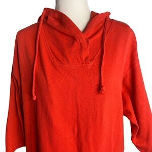 Vintage 80s Gap Hoodie Pullover Sweatshirt L Red Knit Pockets